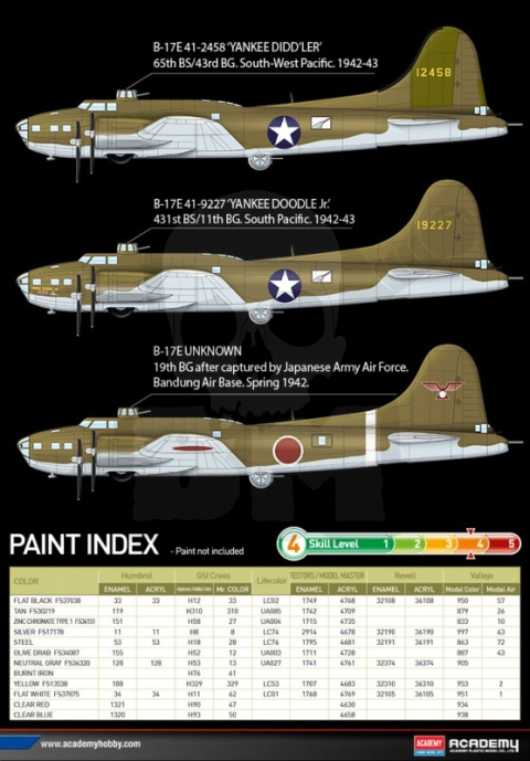 Battle-Models > Academy 12533 Boeing B-17E USAAF Pacific Theater 1:72